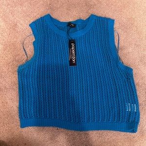 Blue Knit cropped boutique sweater